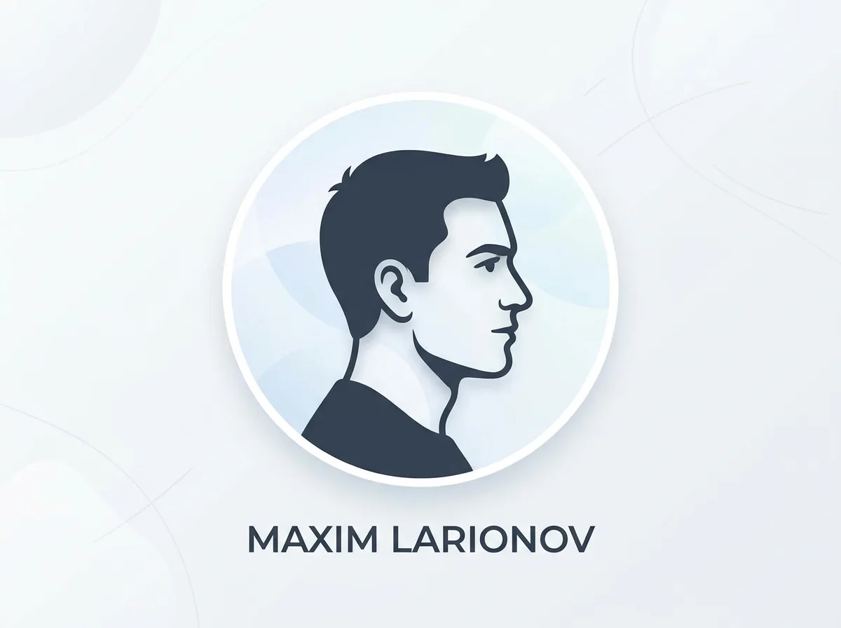 Аватар пациента Максима Ларионова, силуэт мужчины, нейтральный фон